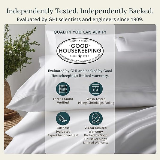 California Design Den King Bed Sheets Set - 1000 Thread Count Sateen, Thick and Natural 100% Cotton Sheets for King Size Bed, Deep Pockets, Durable Bedding Set - Grey