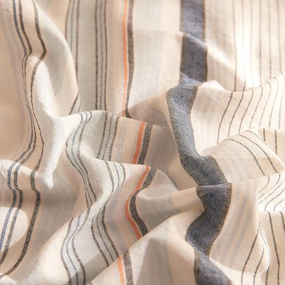 EAVD Striped Comforter Set King Multi-Color Striped Bedding Comforter Set 3 Pieces Farmhouse Geometric Bedding Set with 2 Pillowcases for All-Season Soft Fluffy Lightweight