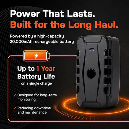 GPS Tracker for Vehicles, No Subscription, No Monthly Fee | Up to 1-Year Battery, IP67, Real-Time Location, Speeding Monitoring, Route History, Geofence