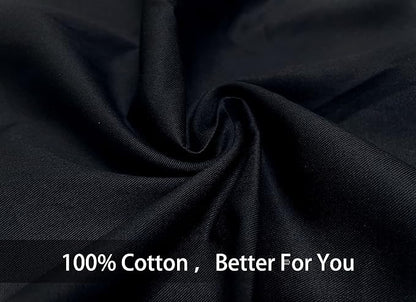 iMaylex Soft 100% Egyptian Cotton Zipper Pillow Case, Cozy and Lightweight Pillowcase, Set of 2, Black, King, 20" x 36"