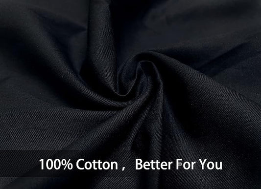 iMaylex Soft 100% Egyptian Cotton Zipper Pillow Case, Cozy and Lightweight Pillowcase, Set of 2, Black, King, 20" x 36"