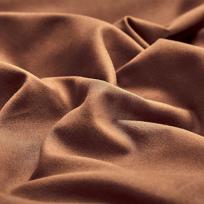 CLOTHKNOW Pumpkin California King Comforter Set 3Pcs Brown Rust Bedding Comforter Sets Soft Terracotta Comforter Caramel Comforter with 2 x Pillow Cases