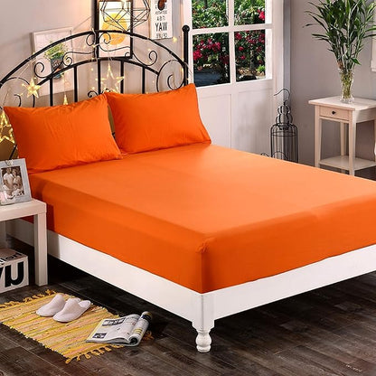 Elegant Comfort 1500 Premium Hotel Quality 1-Piece Fitted Sheet, Softest Quality Microfiber - Deep Pocket up to 16 inch, Wrinkle and Fade Resistant, Twin/Twin XL, Orange