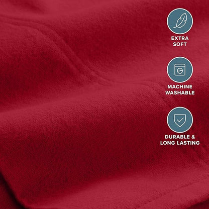 Bare Home Flannel Standard Pillowcases Set of 2-100% Cotton - Velvety Soft & Cozy - Double Brushed Heavyweight Flannel Pillowcases (Standard Pillowcase Set of 2, Red)