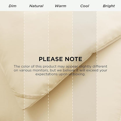 Bedsure Comforter Duvet Insert - Quilted Comforters Twin XL Size, All Season Duvet, Down Alternative Bedding Comforter with Tabs,Gifts for Women/Men,Cream,Twin XL 92 x 68 Inches