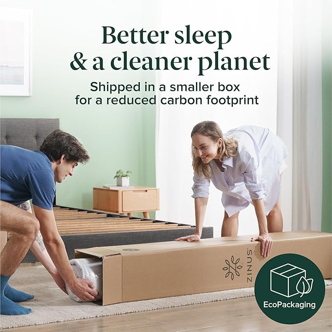 Zinus 8 Inch Foam and Spring Hybrid Mattress [New Version], Twin, Fiberglass Free, Medium Firmness, Durable Support, Certified Safe Foams & Fabric, Mattress in A Box, White