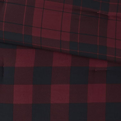 Madison Park Essentials Cozy Bed in A Bag - Reversible Comforter with Complete Sheet Set, Casual Plaid Cabin Design, All Season Cover, Decorative Pillow, Everest Plaid Red Twin(68"x86") 6 Piece