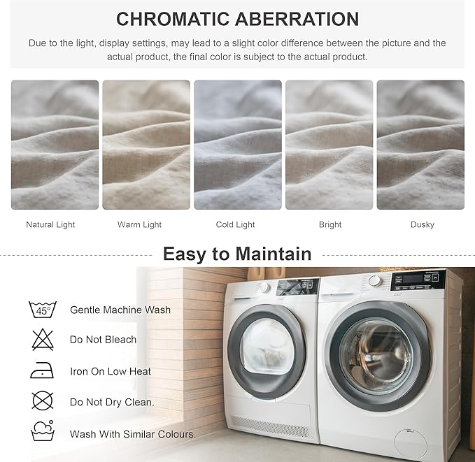 Simple&Opulence 100% Linen Duvet Cover Set, 3 PCS Natural French Flax Light Grey Ruffle Duvet Cover Queen Size, Breathable Comfy Linen Bedding Comforter Cover with 2 Pillowcases(Light Grey, 88" X 92")