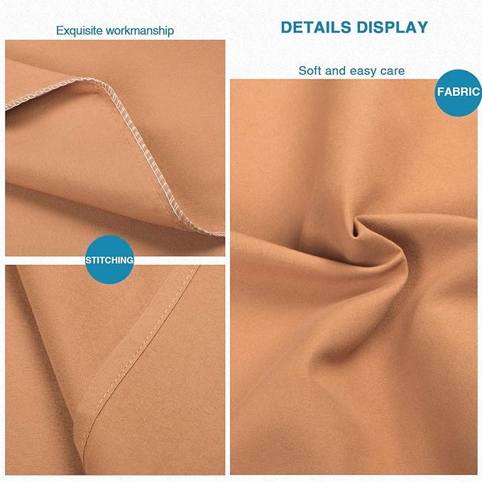 FLXXIE Body Pillow Cover - Super Soft Microfiber 20x54 Body Pillow Case - Envelope Closure, Wrinkle, Stain Resistant 20x54 Long Pillowcase, Tan