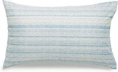 Amazon Basics 7-Piece Lightweight Microfiber Comforter Set, Full/Queen, Navy Geometrics