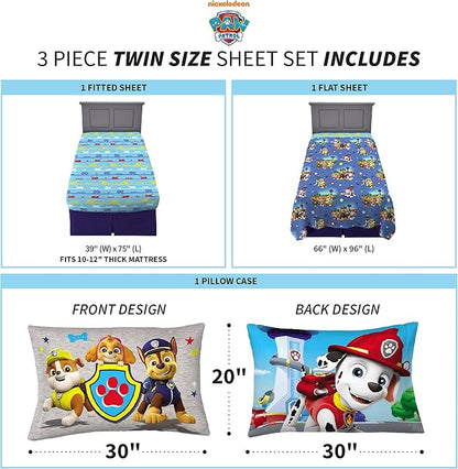 Franco Kids Bedding Super Soft Microfiber Sheet Set, Twin, Paw Patrol, (Officially Licensed Product) by Franco
