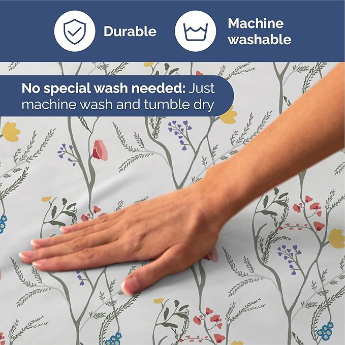 Floral Sheets - Boho Cal King Bed Sheet Set - 1 Flat, 1 Fitted & 2 Pillowcases w/ Deep Pockets - Wrinkle & Fade Free - Boho Botanical Bedding - Ultra-Soft, Breathable and Cooling - Cal King Size Set
