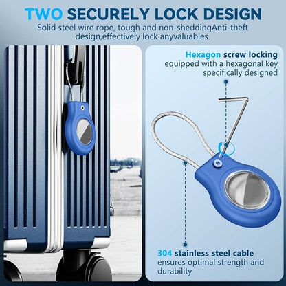Waterproof Airtag Holder,4 Pack Airtag Case with Secure Lock,Airtags Keychain for Apple Airtag,Anti-Lost Protective Case Air tag Accessories for GPS Tracker Luggage,Bag,Key,Pet-Black/Black/Blue/Blue
