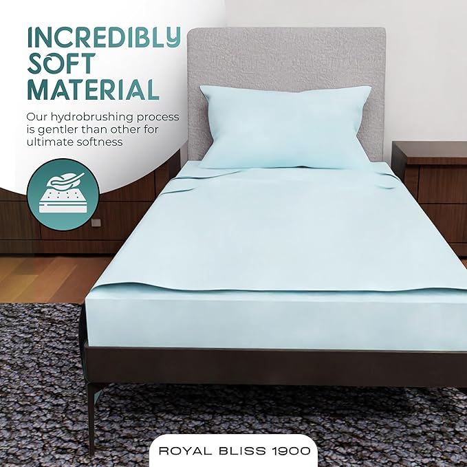 Twin XL Sheet Sets - 3 Pcs Set - Fade Resistant Double Brushed MicrofiberDeep Pocket Twin XL Sheet Sets, Cooling Sheets Twin XL, XL Twin Bed Sheets, Twin XL Bedding Set (Aqua)