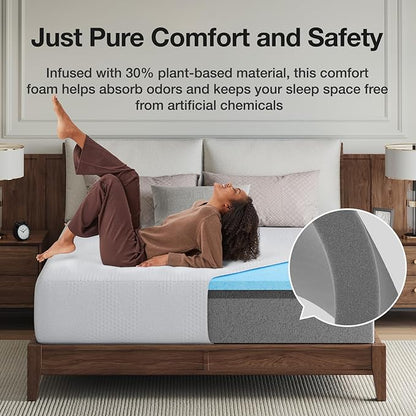 Novilla California King Mattress, 14 inch Cal King Mattress in a Box, Gel Memory Foam Mattresses for Cooling Night Sleep, Comfort Support,CertiPUR-US Certified,White