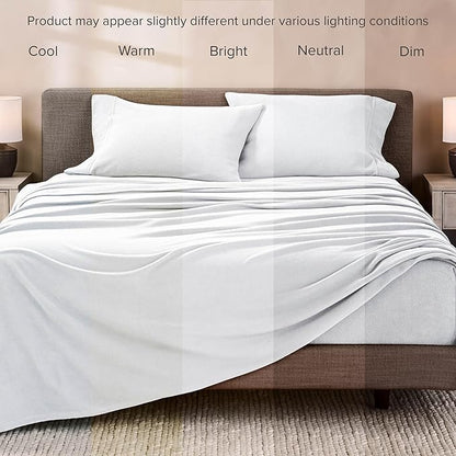 Bare Home Super Soft Fleece Sheet Set - Twin Size - Extra Plush Polar Fleece, No-Pilling Bed Sheets - All Season Cozy Warmth (Twin, White)
