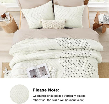 Litanika Ivory Full Comforter Sets, Lightweight Fluffy Bedding Comforter Sets for Bed, 3 Pieces Down Alternative Comforter Bed Set Gift Choice (79x90Inches, 1 Comforter and 2 Pillow Shams)