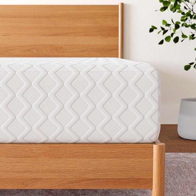 Signature Design by Ashley King Size Chime 10 Inch Medium Firm Memory Foam Mattress with Green Tea & Charcoal Gel for Pressure Relief, Fiberglass Free, Mattress In A Box