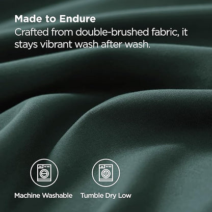Bedsure Pillow Cases Standard Size Set of 2 - Forest Green Brushed Microfiber Pillowcases, Super Soft and Cozy Pillow Case Covers with Envelope Closure for Kids, Wrinkle, Fade Resistant, 20x26 Inches