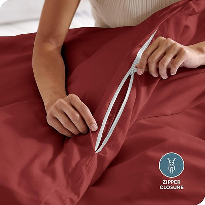 Bare Home Bedding Duvet Cover King Size - Premium 1800 Super Soft Collection - Lightweight, Cooling - Soft Breathable Bedding Duvet Cover (King, Rosewood)
