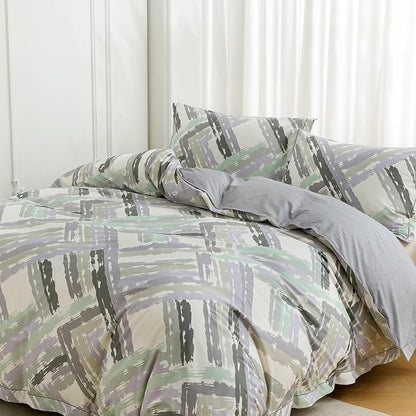 OAITE Duvet Cover Set Twin Size Floral Pattern Ultra Soft 100% Cotton Duvet Cover Sets 3-PC, Breathable Duvet Cover with Zipper Closure & Corner Ties(2 Pillow Shams,1 Duvet Cover)