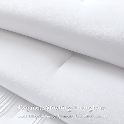 Madison Park Essentials Striped Comforter Set Queen, 7 Pieces Modern Minimalist Jacquard Bedding Set for All Season, Bed in A Bag with Sheet Set and Soft Brushed Reverse, Lightweight White