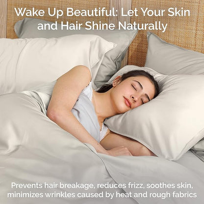 Viscose Bamboo Sheets Queen Size 4PC Set - Cooling Bedding for Hot Sleepers with Moisture Wicking Technology - Silky Soft 18 Inch Deep Pocket - Ivory 60"x 80"