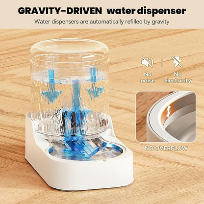 Automatic Cat Water Dispenser with Stainless Steel Bowl | Dog Water Bowl Dispenser Adjustable Water Dispensing, Auto Pet Waterer for Cats and Dogs