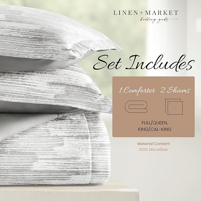 Linen Market Reversible Queen Size Comforter Set (3 Piece) - Soft and Lightweight Down Alternative Comforter Queen Set - This Includes Your Queen Comforter and 2 Pillow Shams