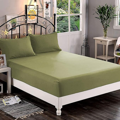 Elegant Comfort 1500 Premium Hotel Quality 1-Piece Fitted Sheet, Softest Quality Microfiber - Deep Pocket up to 16 inch, Wrinkle and Fade Resistant, King, Sage-Green