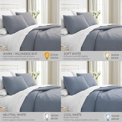 Southshore Fine Living, Inc. Queen Quilt Set, Full Size Bedspread with 2 Matching Pillow Shams, Soft Microfiber Lightweight Quilts, Queen Size Coverlet, Easy Care Machine Washable, Slate Blue