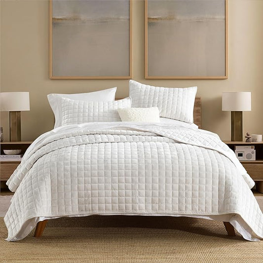 Secgo King Comforter Set for Bed - Velvet Quilts King Size, Black Bedspreads (98 * 106 Inch) with 2 Pillow Shams, Patchwork Reversible Lightweight Bedding