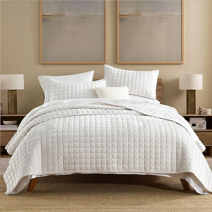 Secgo California King Comforter Set for Bed - 100% Cotton Cal King Size, Black Bedspreads (120 * 110 Inch) with 2 Pillow Shams, Patchwork Reversible Lightweight Bedding