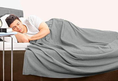 Utopia Bedding Cool Grey 100% Cotton Blanket [Twin Size - 90x72 Inch] Lightweight, Soft and Breathable Thermal Blanket for All Seasons