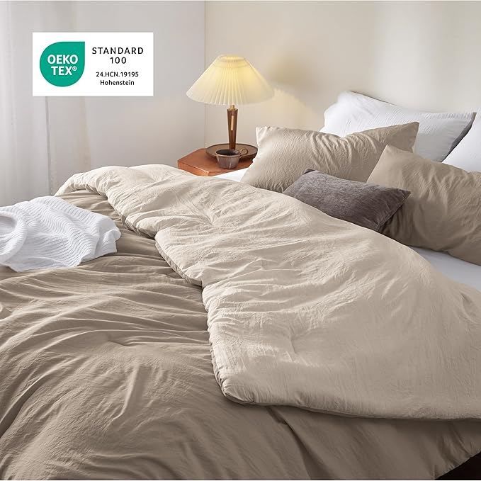 Bedsure Twin/Twin XL Comforter Set, Khaki Beige Soft Prewashed Bedding for All Seasons, 2 Pieces GentleSoft™ Bed Set, 1 Lightweight Comforter (68"x88") and 1 Pillowcase (20"x26")