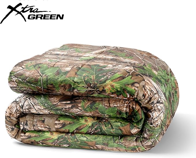 Northwest Realtree King Size 1 Comforter and 2 Sham Set, All Seasons, Men and Women Soft Cabin Bedding, Xtra Green Camo