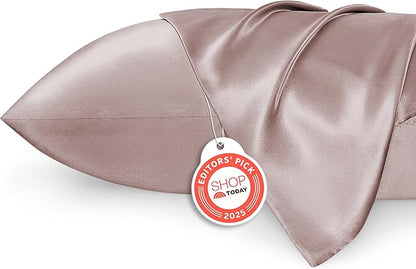 Bedsure King Size Satin Pillowcase Set of 2 - Dusty Rose Silky Pillow Cases for Hair and Skin with Envelope Closure, Similar to Silk Pillow Cases, Gifts for Women Men, 20x36 Inches, 2pcs