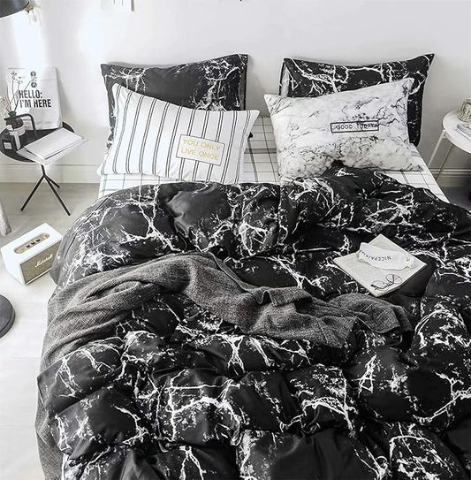 Cottonight Black Marble Comforter Set California King Black and White Bedding Comforter Sets Modern Cotton Abstract Gothic Blanket Quilts Bedding Comforter Set for Women Men Adults Teens Cal King Bed