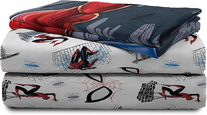 Jay Franco Marvel Spiderman Crawl 5 Piece Full Bed Set - Includes Reversible Comforter & Sheet Set Bedding - Super Soft Fade Resistant Microfiber - (Official Marvel Product)