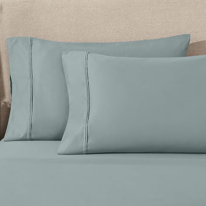 Superior 1200 Thread Count 100% Egyptian Cotton, Soft and Breathable, 2-Piece King Pillowcase Set Solid, Teal