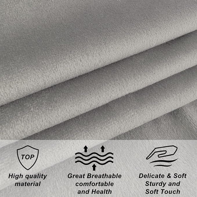 Furpopup Velvet Queen Headboard Only, Upholstered Wall Mount, Silver Gray | 2 ways to use:Wall-mounted (for adjustable bed) and bed frame mounted, Easy to assemble, Classic button design headboard
