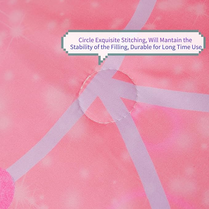 RYNGHIPY Mermaid Kids Girls Comforter Set Full Size Pink Blue Gradient Fish Tail Bed in a Bag - Includes Comforter & Sheet Set for Teens Girls Super Soft Kids Bedding