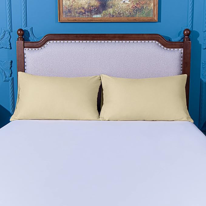 NTBAY King Pillowcase Set - 2 Pack Brushed Microfiber 20x40 Pillowcases - Soft, Wrinkle-Free, Fade-Resistant, Stain-Resistant, Light Taupe Pillowcases with Envelope Closure - 20x40 Inches, Light Taupe
