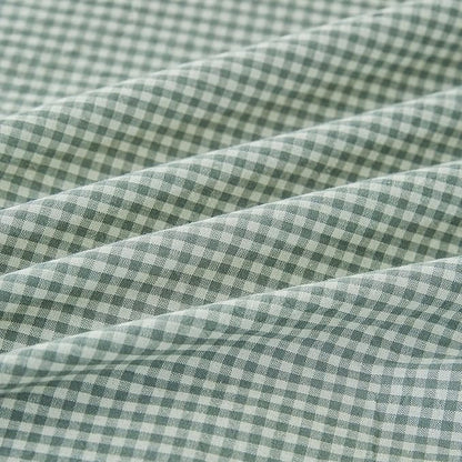 EAVD Sage Green Gingham Duvet Cover Queen Soft 100% Washed Cotton Modern Green and White Plaid Duvet Cover with 2 Pillowcases Reversible Checkered Plaid Bedding Set with Zipper Closure