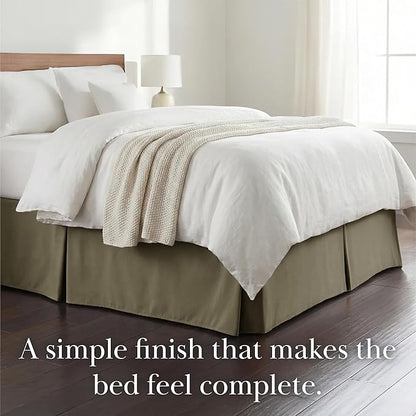 Southshore Fine Living, Inc. Hotel Quality Full Bed Skirt - 14" Drop, Elegant Pleated Design, Premium Dust Ruffle/Full Size Bed Skirt, Easy Care, Luxury Bed Skirt Full Size, Dark Taupe
