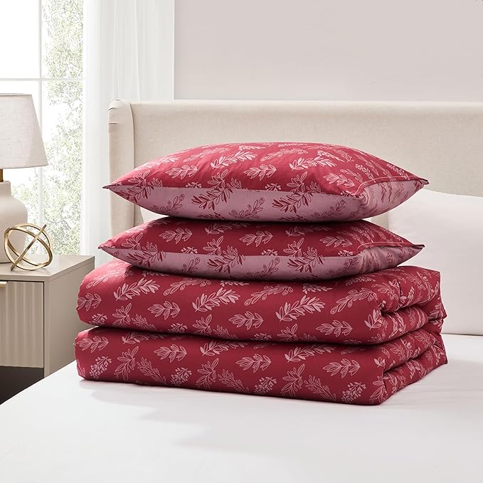 Nestl Queen Comforter Set - Mulberry Bed in a Bag Queen Size, 3 Pieces Reversible Bed Set, Soft Floral Bedding Set, All Season Botanical Comforters with Pillow Shams