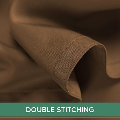 Pure Bamboo Full Sheets, Genuine 100% Organic Viscose Derived from Bamboo Bed Sheet Set, Luxuriously Soft & Cooling, Double Stitching, 2 Year Quality Promise (Full, Coconut Husk)