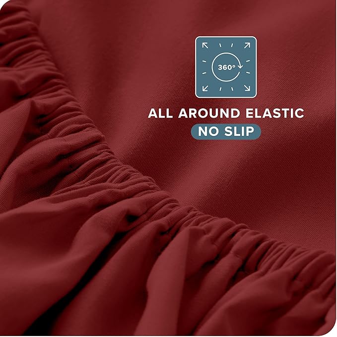 Bare Home Twin XL Sheet Set - 1800 Ultra-Soft Microfiber Twin Extra Long Bed Sheets - Double Brushed - Deep Pockets - Easy Fit - 3 Piece Set - Bedding Sheets & Pillowcases (Twin XL, Rosewood)