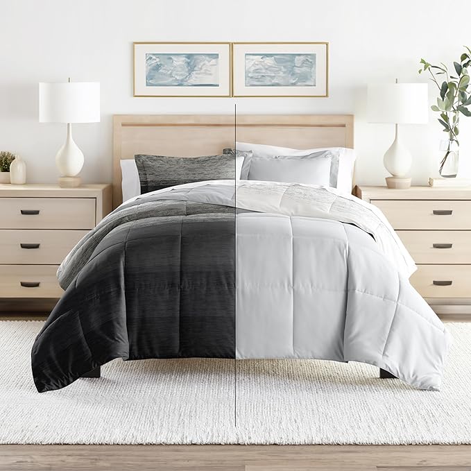 Linen Market Reversible Queen Size Comforter Set (3 Piece) - Soft and Lightweight Down Alternative Comforter Queen Set - This Includes Your Queen Comforter and 2 Pillow Shams