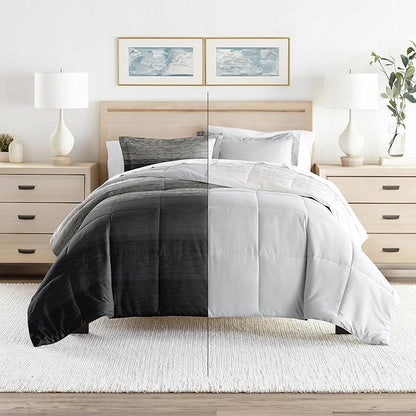 Linen Market Reversible Queen Size Comforter Set (3 Piece) - Soft and Lightweight Down Alternative Comforter Queen Set - This Includes Your Queen Comforter and 2 Pillow Shams